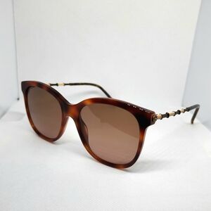 NEW AUTH Gucci GG0654S 003 Square Havana Bamboo sunglasses